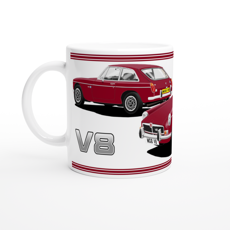 MG B GT V8 in Burgundy Art Mug