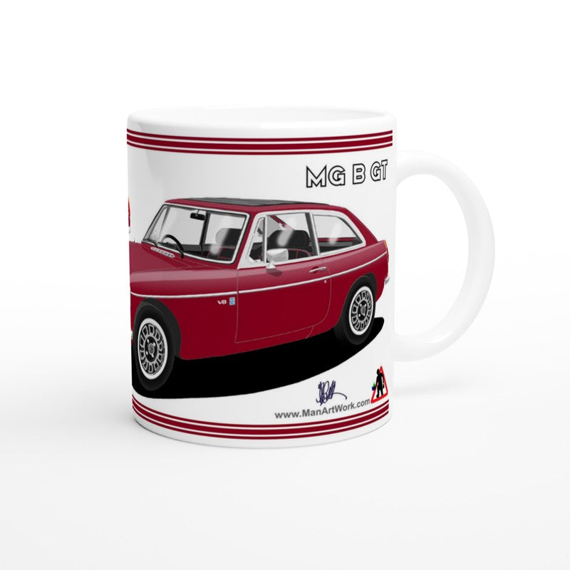 MG B GT V8 in Burgundy Art Mug