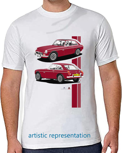 MG B GT V8 in Burgundy T Shirt