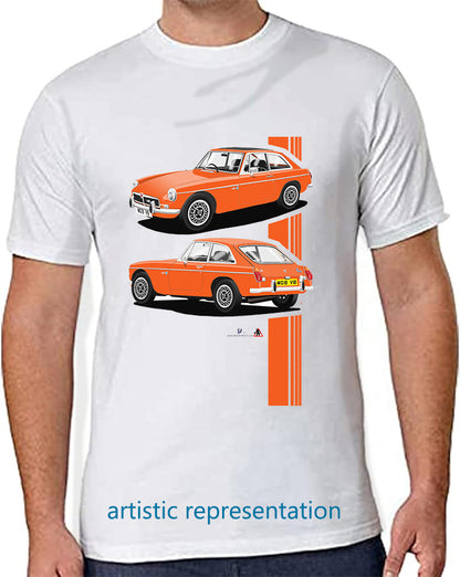 MG B GT V8 in Orange T Shirt