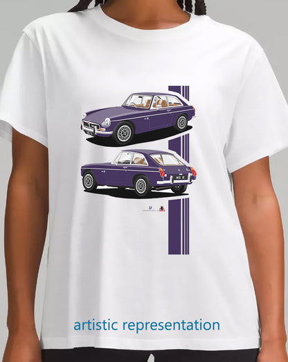 MG B GT V8 in Purple T Shirt