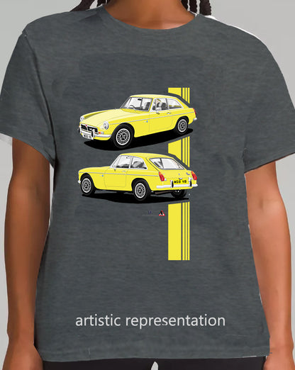 MG B GT V8 in Yellow T Shirt