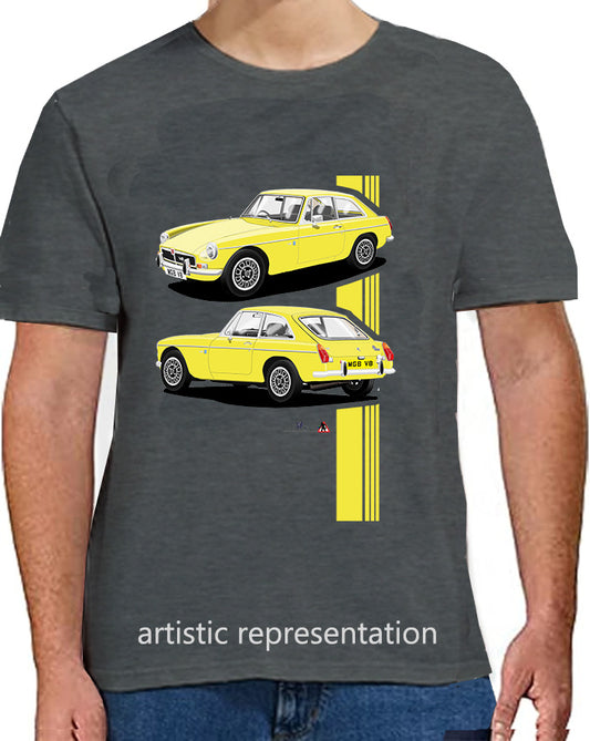 MG B GT V8 in Yellow T Shirt