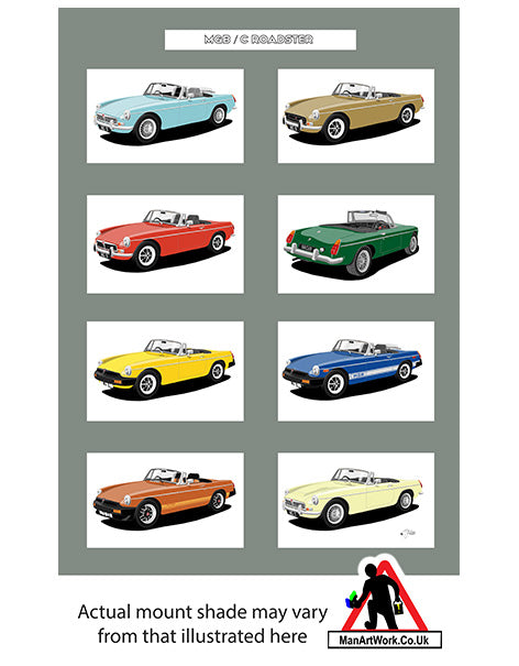 MG B Roadster A4 Art Print