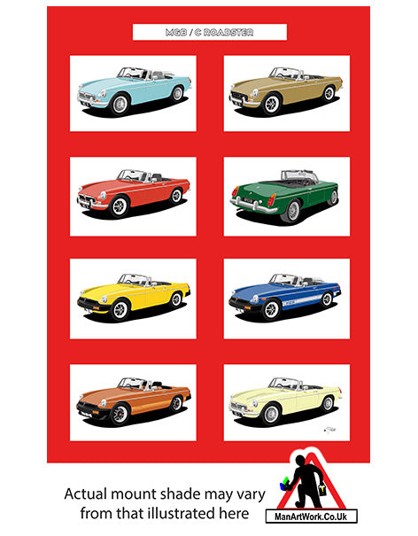 MG B Roadster A4 Art Print