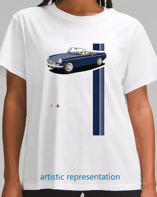 MG B Roadster Mk1 in Dark Blue Art T Shirt