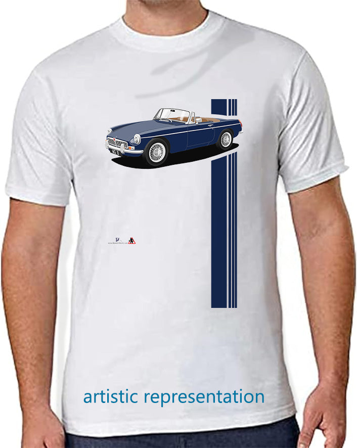 MG B Roadster Mk1 in Dark Blue Art T Shirt