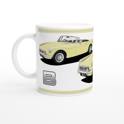 MG B Roadster Mk1 in Cream Art Mug