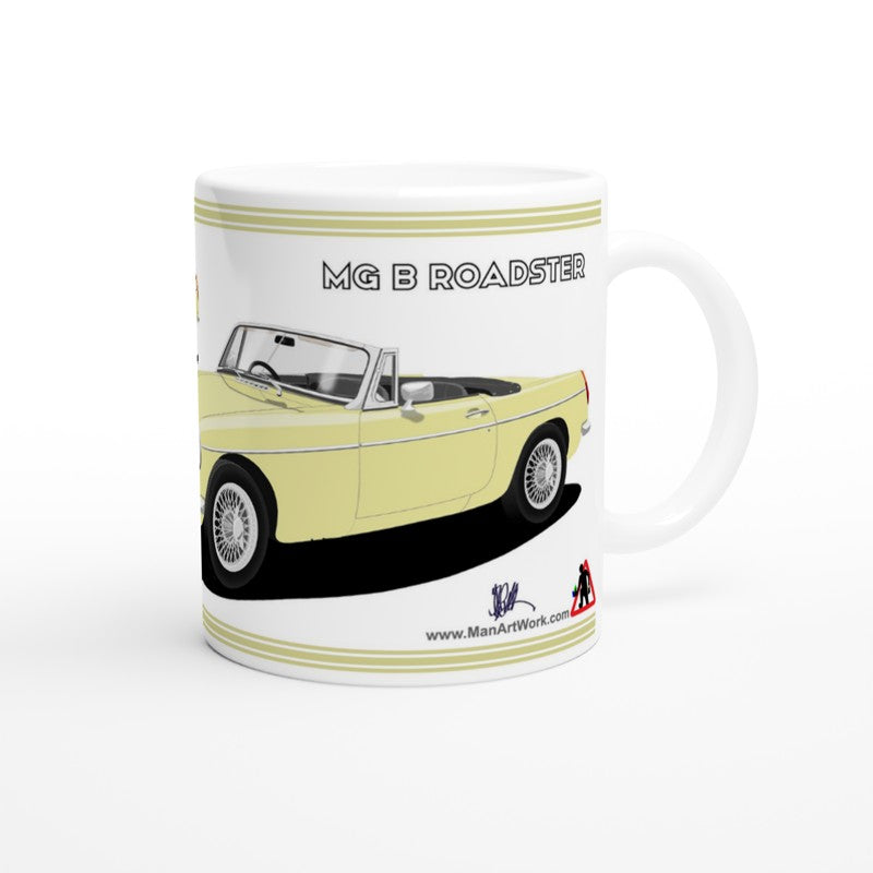 MG B Roadster Mk1 in Cream Art Mug