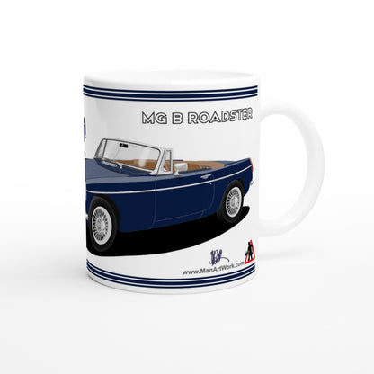 MG B Roadster Mk1 in Dark Blue Art Mug