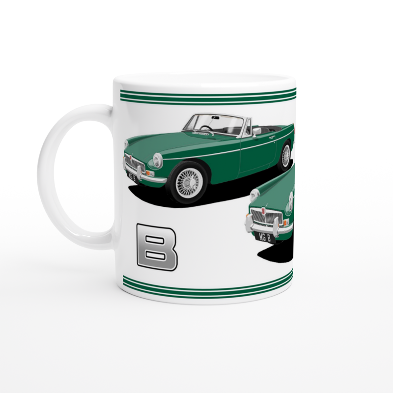 MG B Roadster Mk1 in Green Art Mug