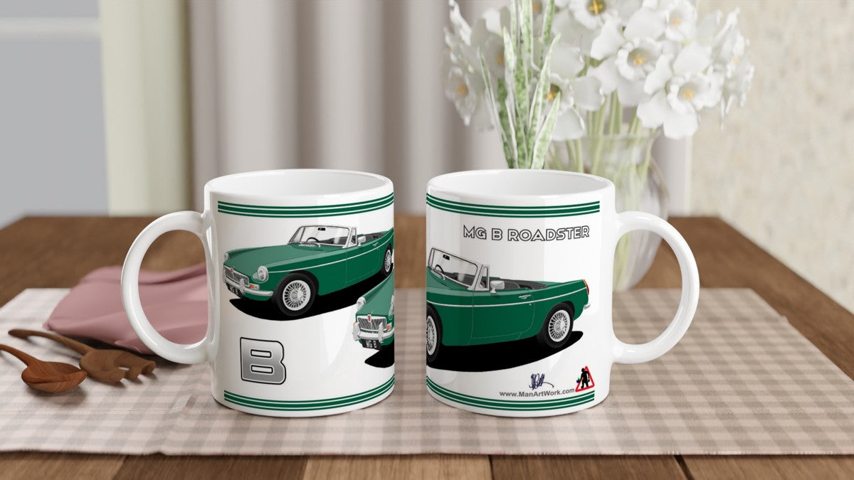 MG B Roadster Mk1 in Green Art Mug