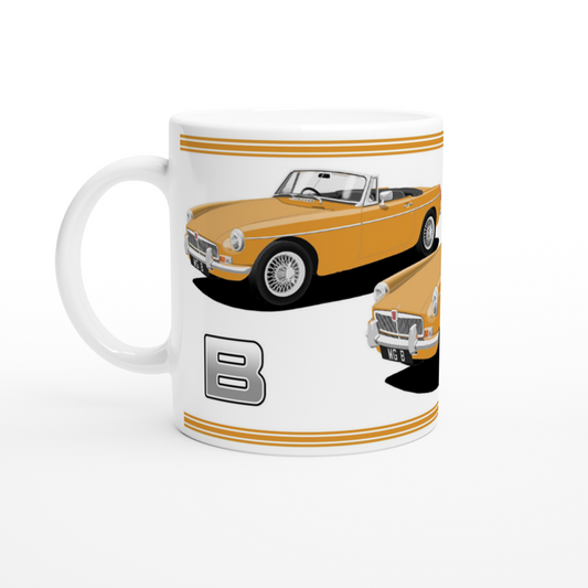 MG B Roadster Mk1 in Orange Art Mug