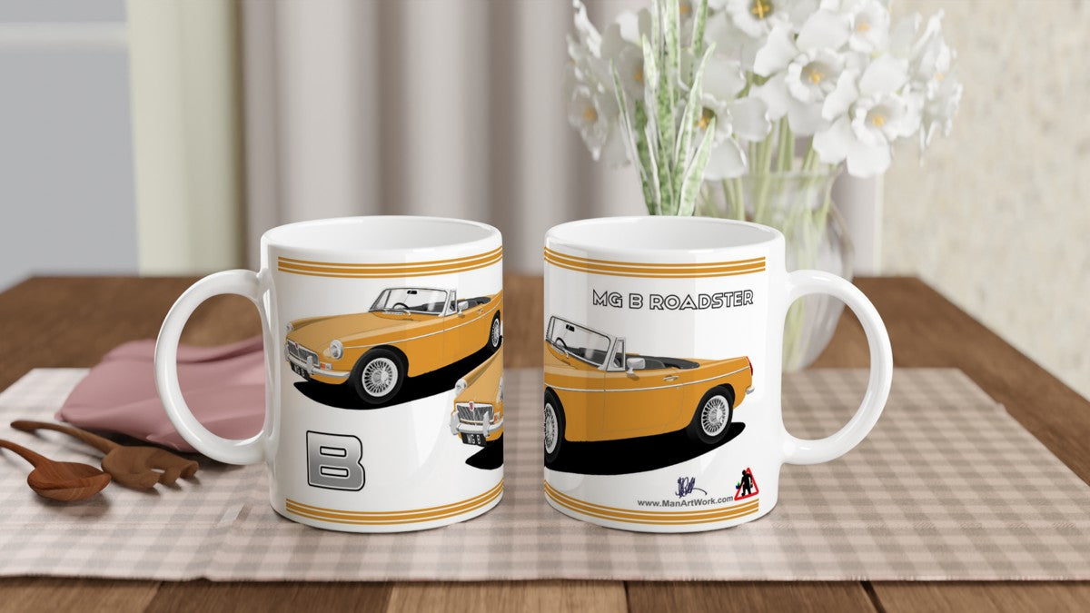 MG B Roadster Mk1 in Orange Art Mug