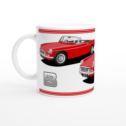 MG B Roadster Mk1 in Red Art Mug