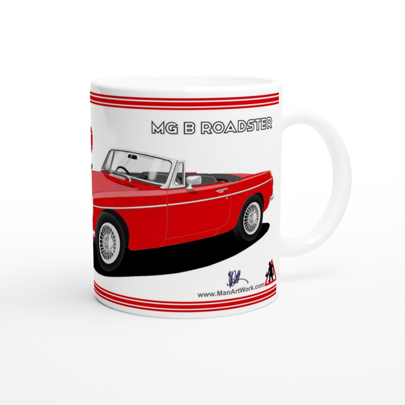 MG B Roadster Mk1 in Red Art Mug