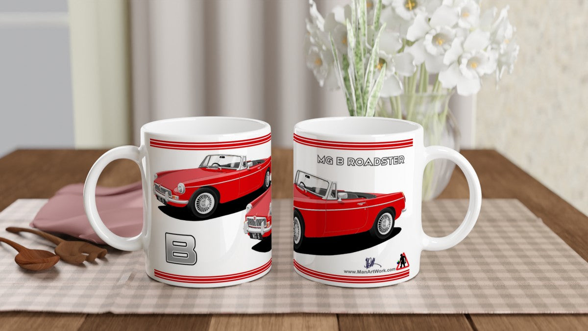 MG B Roadster Mk1 in Red Art Mug