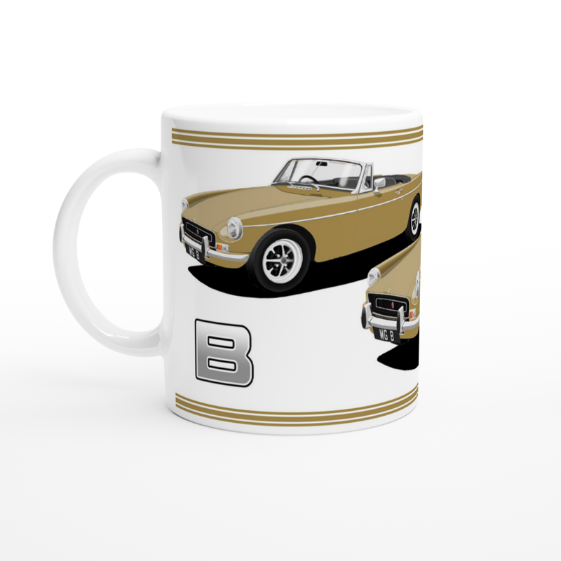 MG B Roadster Mk2 in Gold Art Mug