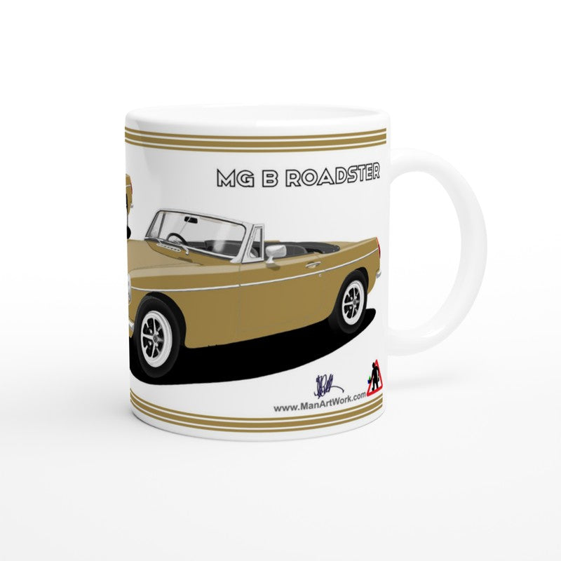 MG B Roadster Mk2 in Gold Art Mug