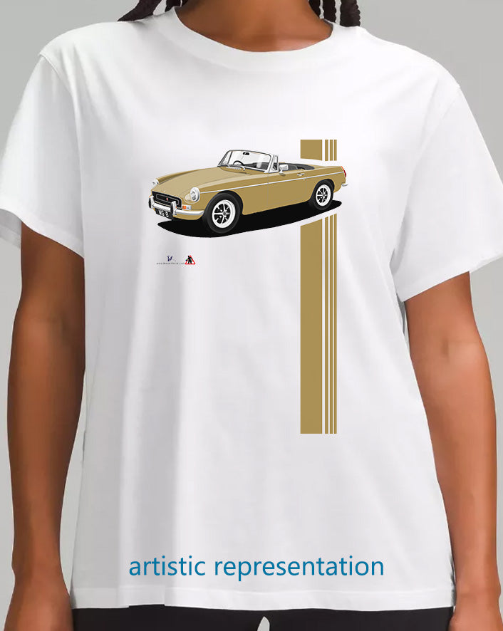 MG B Roadster Mk2 in Gold Art T Shirt