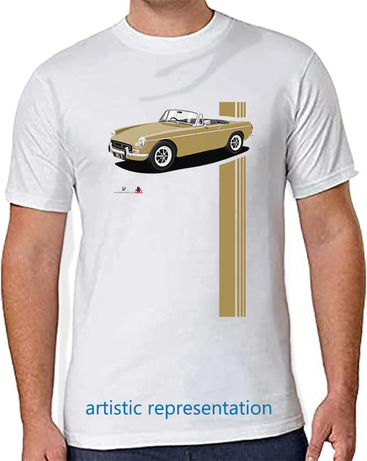 MG B Roadster Mk2 in Gold Art T Shirt