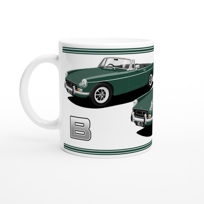 MG B Roadster Mk2 in Green Art Mug