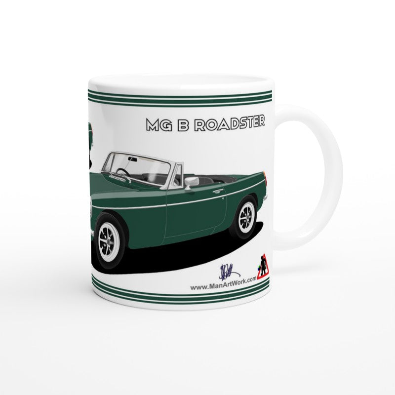 MG B Roadster Mk2 in Green Art Mug