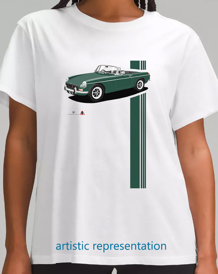 MG B Roadster Mk2 in Green Art T Shirt