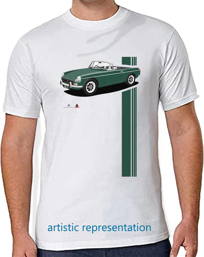 MG B Roadster Mk2 in Green Art T Shirt