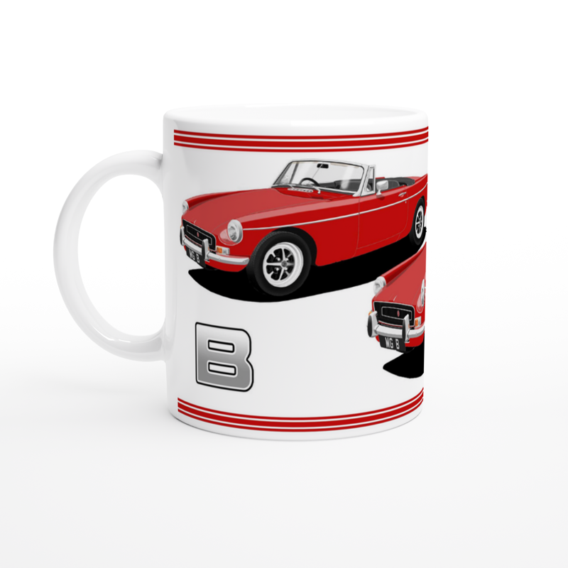 MG B Roadster Mk2 in Red Art Mug