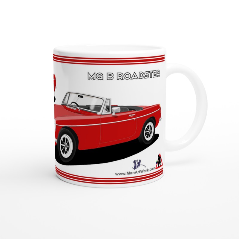 MG B Roadster Mk2 in Red Art Mug