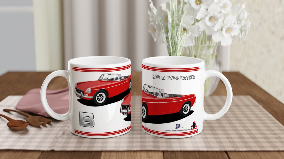 MG B Roadster Mk2 in Red Art Mug