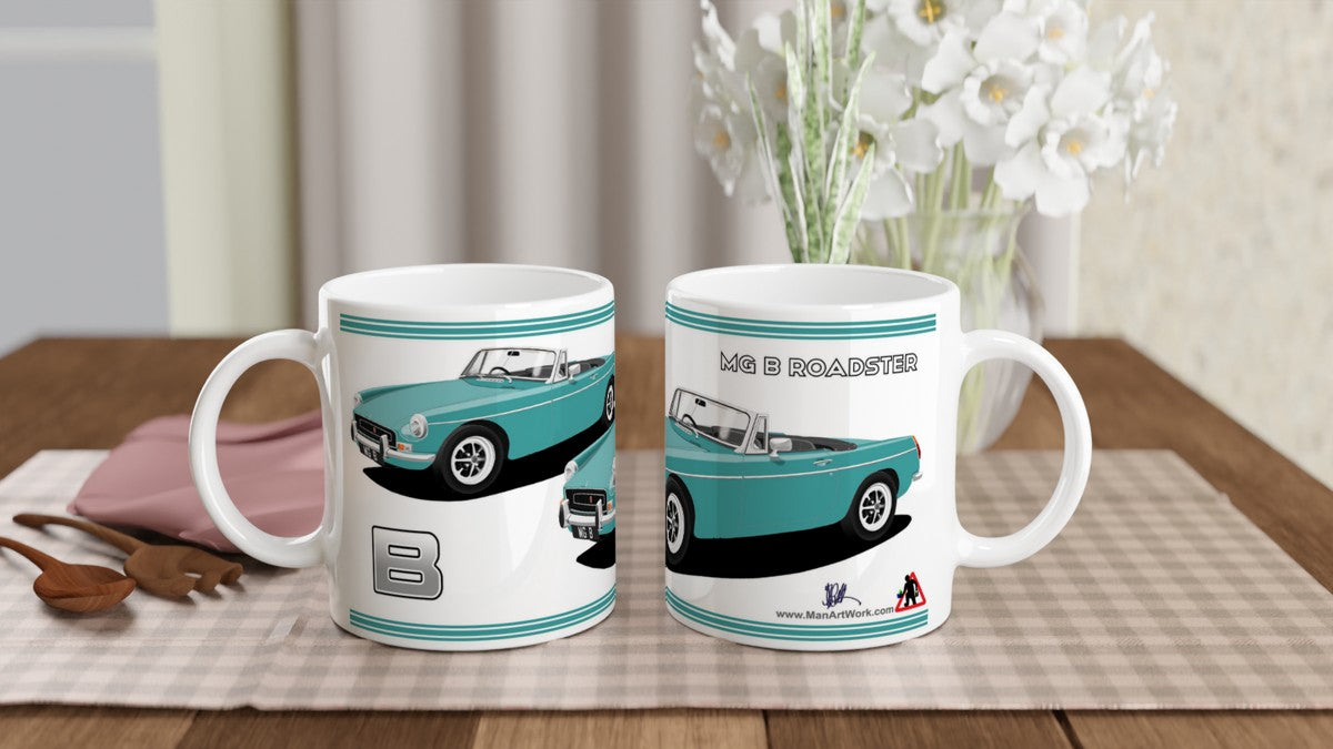 MG B Roadster Mk2 in Turquoise Art Mug