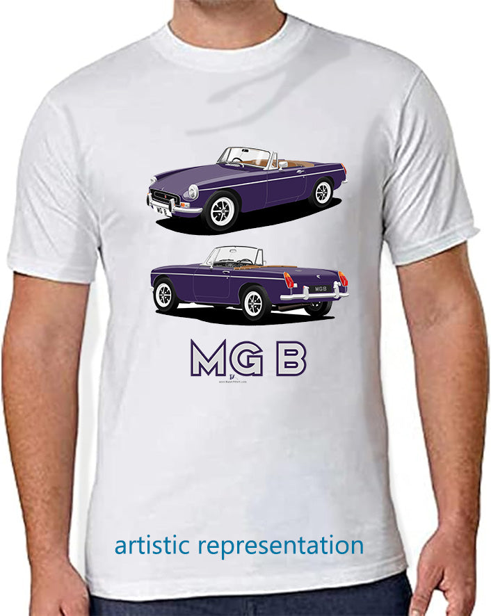 MG B Roadster Mk2 in Purple Art T Shirt