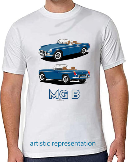 MG B Roadster Mk3 in Blue T Shirt