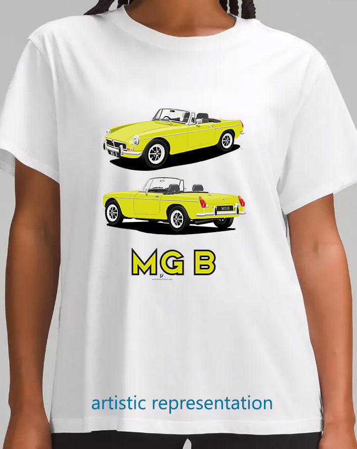 MG B Roadster Mk3 in Yellow T Shirt