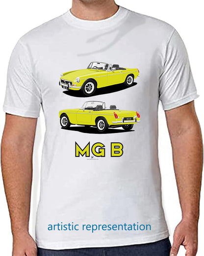 MG B Roadster Mk3 in Yellow T Shirt