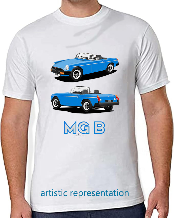 MG B Roadster MK4 in Blue T Shirt