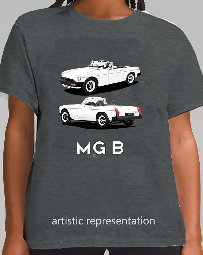 MG B Roadster MK4 in White T Shirt