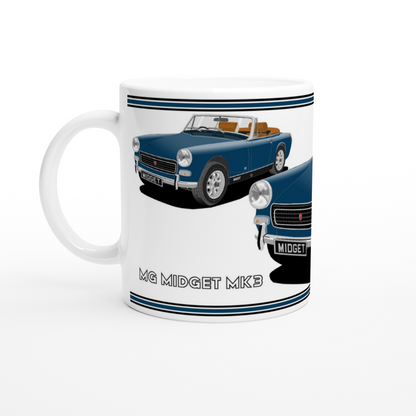 MG Midget Mk3 in Blue Art Mug