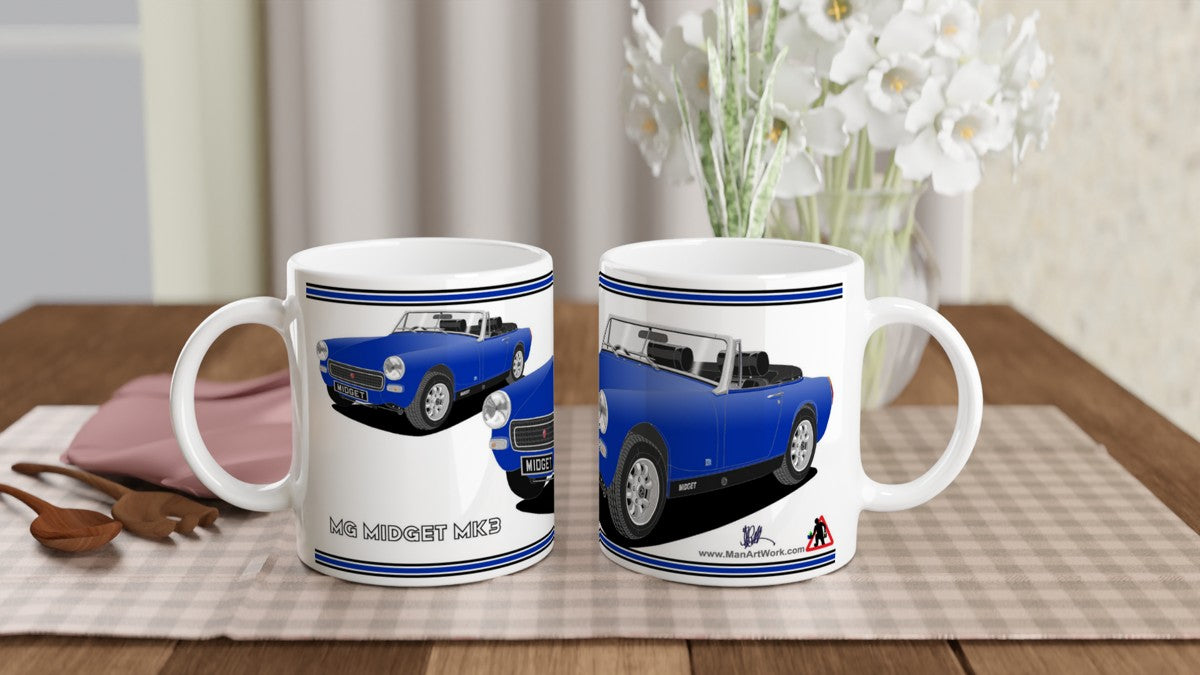 MG Midget Mk3 in Bright Blue Art Mug