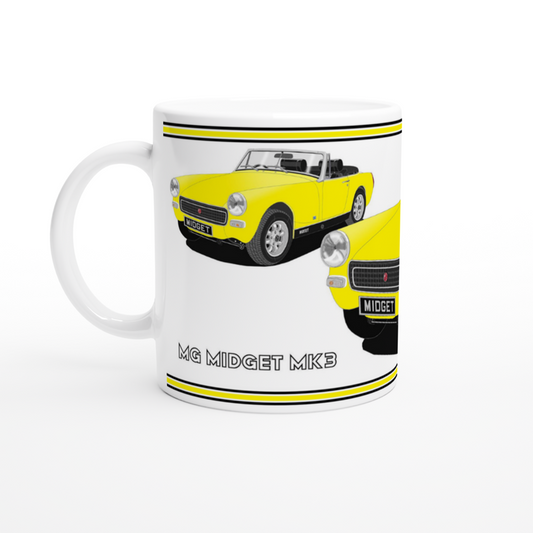 MG Midget Mk3 in Bright Yellow Art Mug