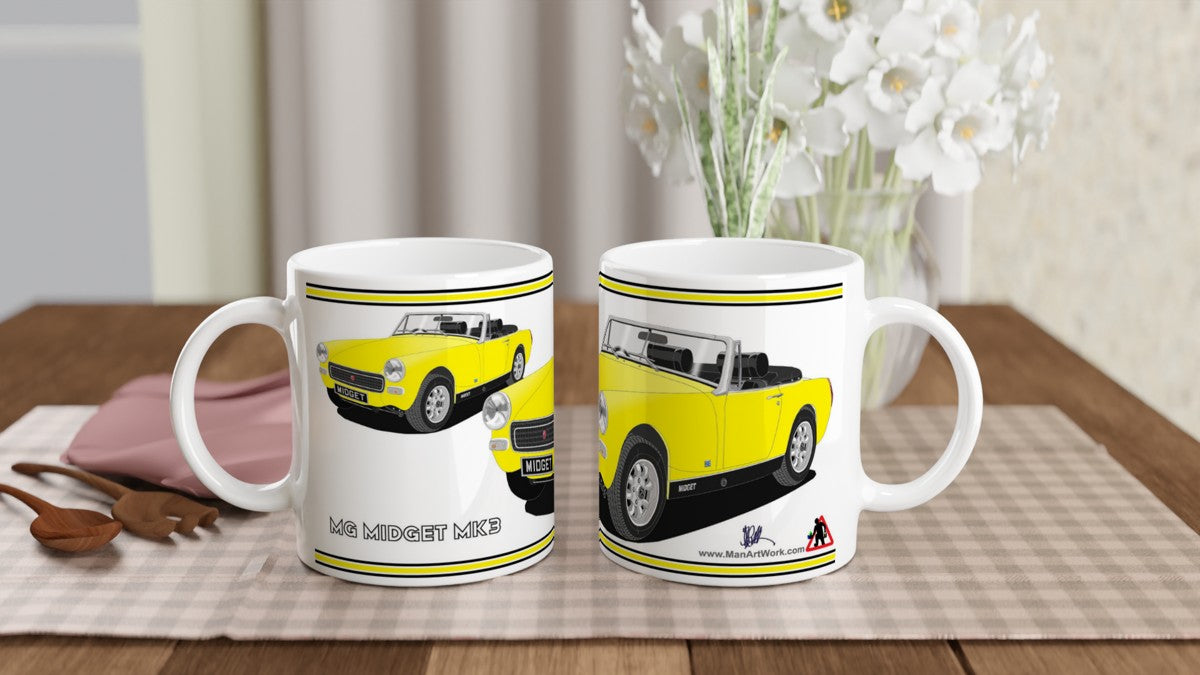 MG Midget Mk3 in Bright Yellow Art Mug