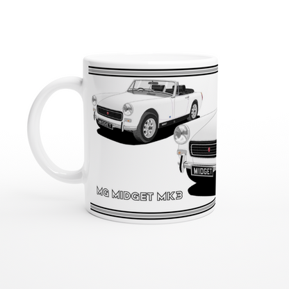 MG Midget Mk3 in White Art Mug