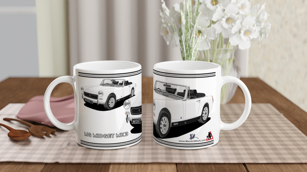 MG Midget Mk3 in White Art Mug