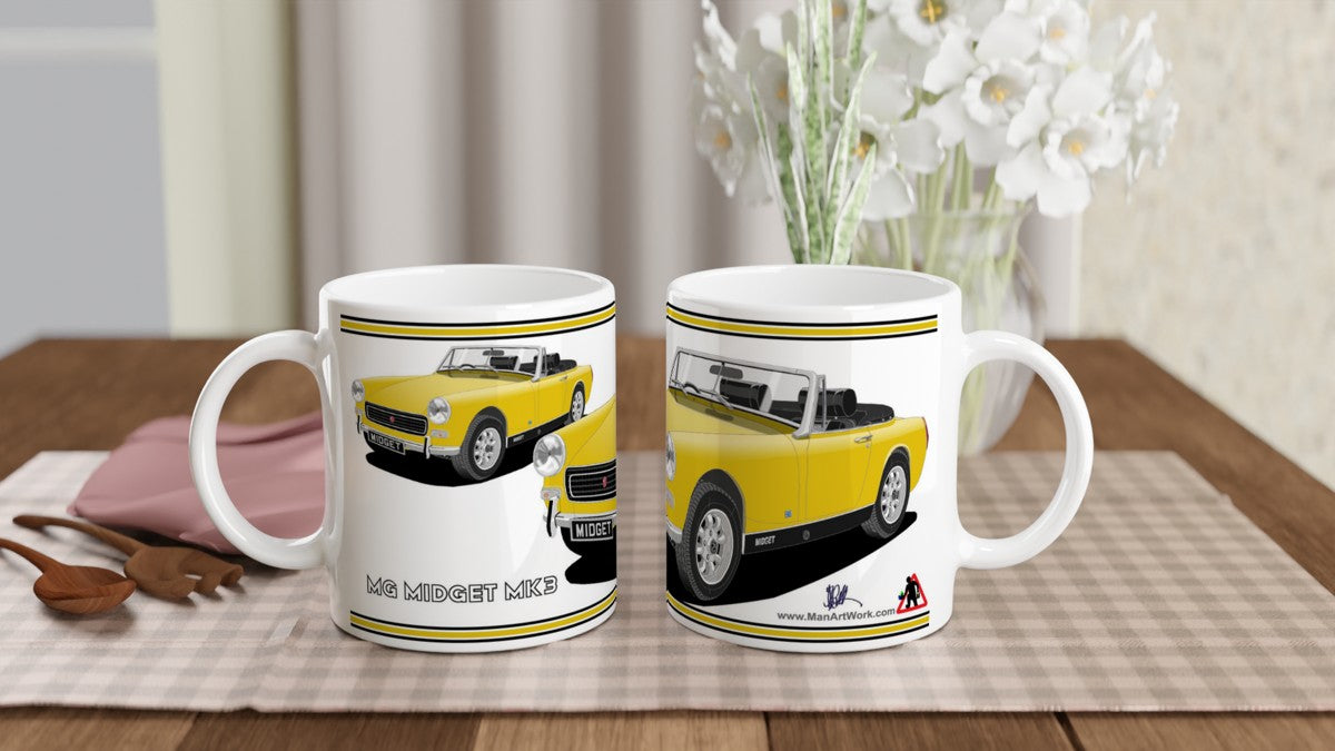 MG Midget Mk3 in Yellow Art Mug