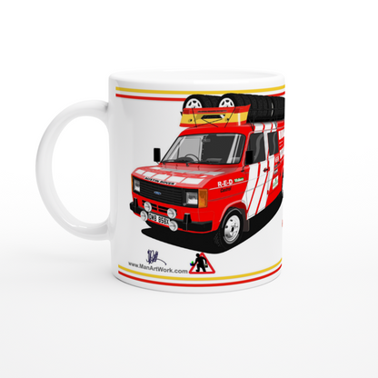 MG Metro 6R4 Export 33 with van Mug