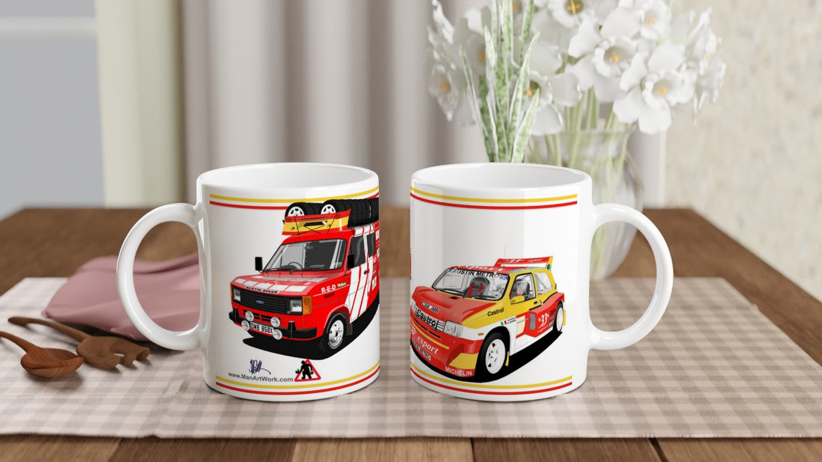 MG Metro 6R4 Export 33 with van Mug