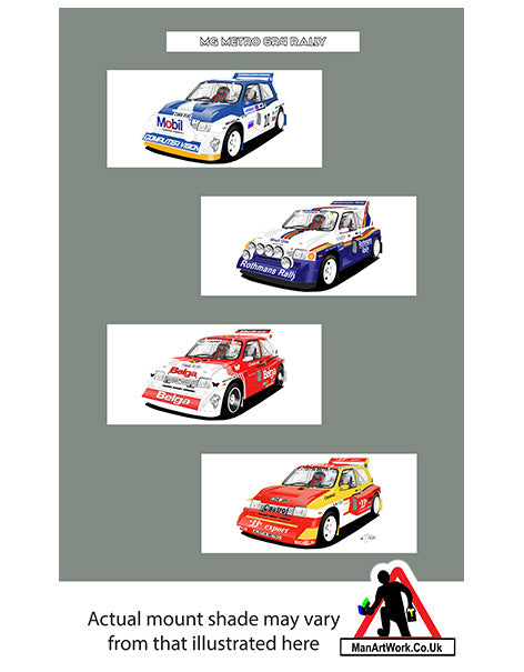 MG Metro 6R4 Group B Rally Cars A4 Art Print