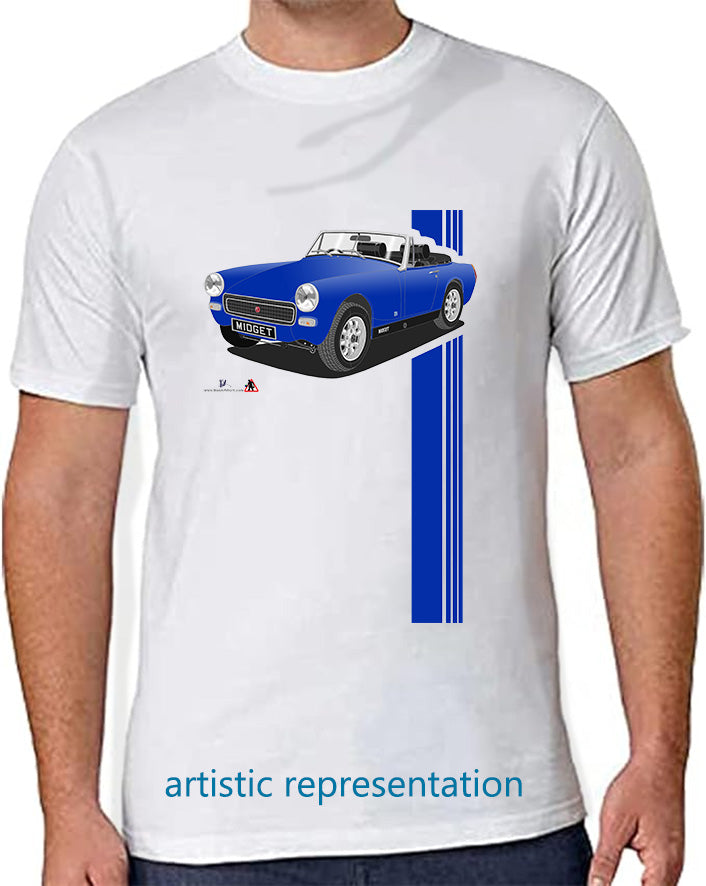 MG Midget Mk3 in Bright Blue T Shirt